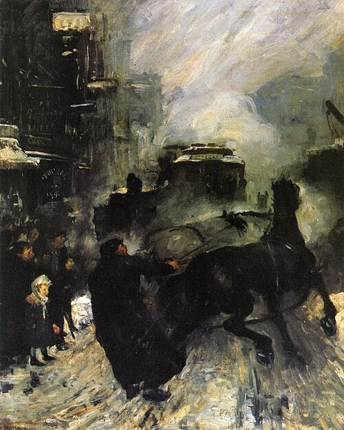 Steaming Streets, 1908, George Bellows