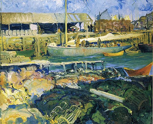 The Fish Wharf, Matinicus Island, 1916, George Bellows