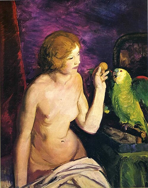 Nude with Parrot, 1915, George Bellows