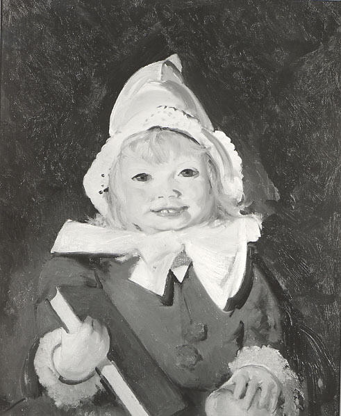 Jean with Blue Book and Apple, 1916, George Bellows
