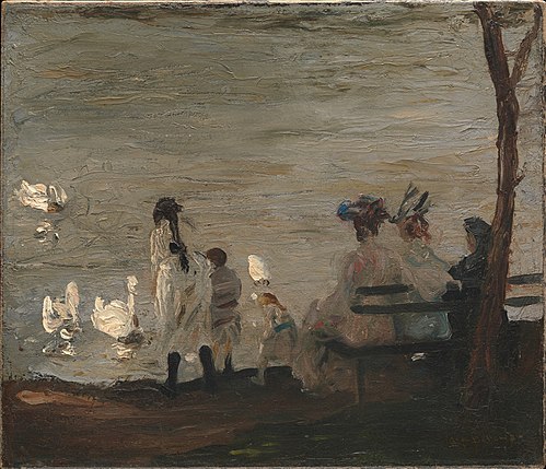 Swans in Central Park, 1906, George Bellows