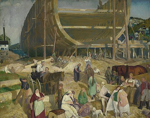 Shipyard Society, 1916, George Bellows
