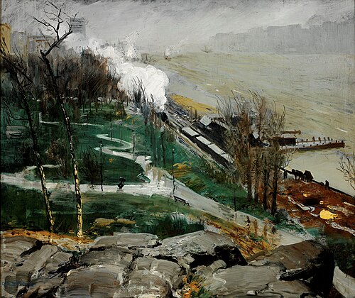 Rain on the River, 1908, George Bellows