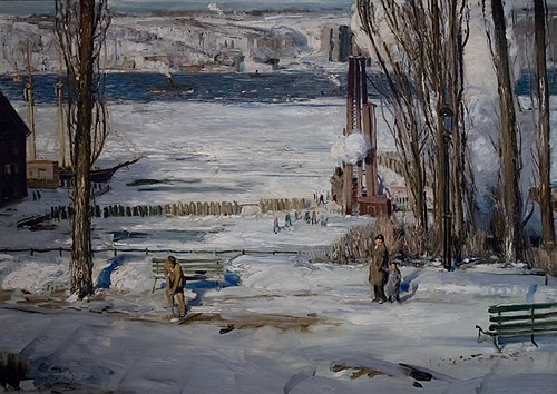 A Morning Snow--Hudson River, 1910, George Bellows