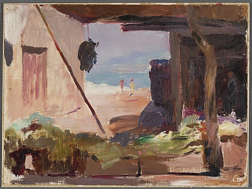 Fragment of buildings at the seaside. From the journey to Constantinople, 1893, Ian Tsionglinski