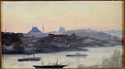 View of the city in the evening. From the journey to Constantinople, 1893, Ian Tsionglinski