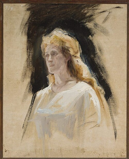 Sieglinde, sketch for the portrait of Adelajda Bolska, actress, 1897, Ian Tsionglinski