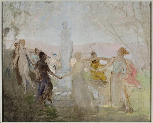 Sketch for the painting “Procession around the Venus de Milo statue”, 1897, Ian Tsionglinski