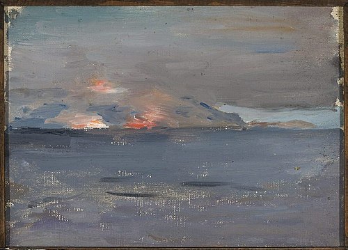 Fires from a ship. From the journey to Palestine, 1901, Ian Tsionglinski