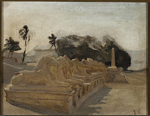 Sphinx Alley, temple of Amun-Re in Karnak. From the journey to Egypt, 1903, Ian Tsionglinski