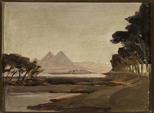 View of the pyramids. From the journey to Egypt, 1903, Ian Tsionglinski