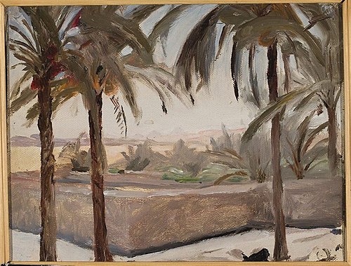 Palm trees against the pyramids. From the journey to Egypt, 1903, Ian Tsionglinski