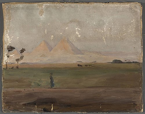 View of the pyramids. From the journey to Egypt, 1903, Ian Tsionglinski