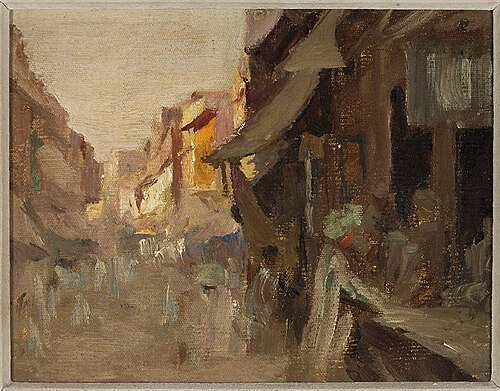 Agra – street market in the evening. From the journey to India, 1907, Ian Tsionglinski