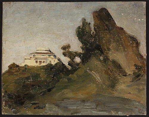 Abu Road, maharajah's house at dusk. From the journey to India, 1907, Ian Tsionglinski
