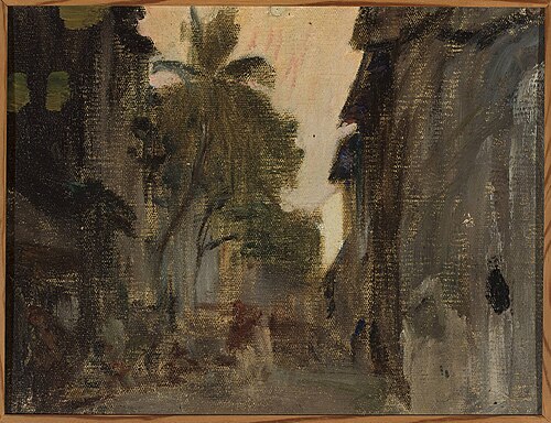Mumbai – street, bamboo palms. From the journey to India, 1907, Ian Tsionglinski