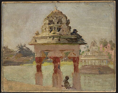 Madras – temple with the holy pond. From the journey to India, 1907, Ian Tsionglinski