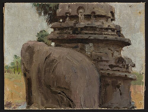 Mahalipur – Pagoda carved in the rock. From the journey to India, 1907, Ian Tsionglinski