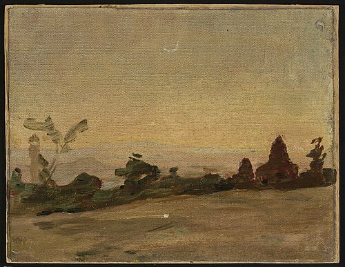 Remote moonlit landscape in India. From the journey to India, 1907, Ian Tsionglinski