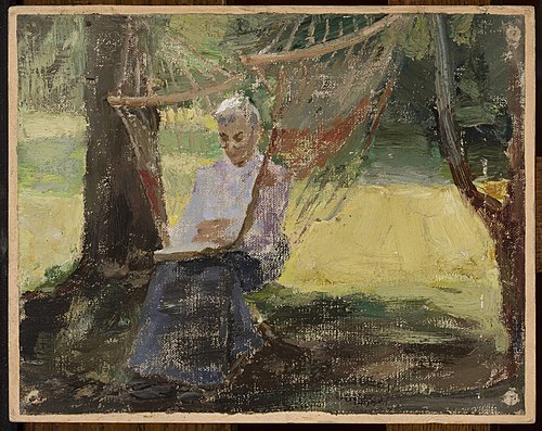 In a hammock – Portrait of Maria Rubtsov in Maryino, 1908, Ian Tsionglinski