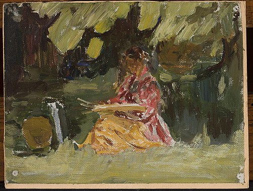Painter Katarzyna Wachter at work, 1910, Ian Tsionglinski