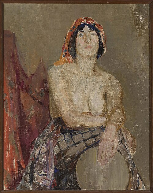 Study of a female model with a drum, 1911, Ian Tsionglinski