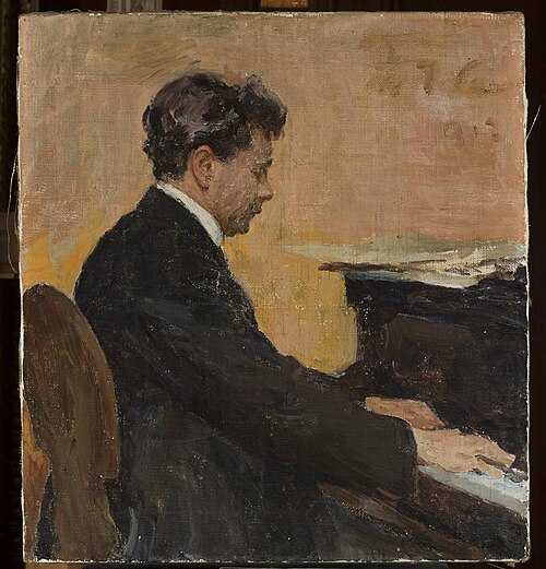 Portrait of Józef Hofmann at the piano, 1912, Ian Tsionglinski