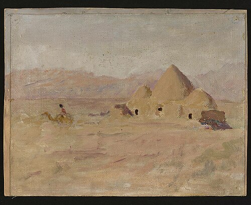 Monument on the Kyrgyz tomb in the steppe. From the journey to Turkestan, 1912, Ian Tsionglinski