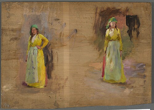 Two sketches of Tartar women. From the journey to Crimea, 1893, Ian Tsionglinski