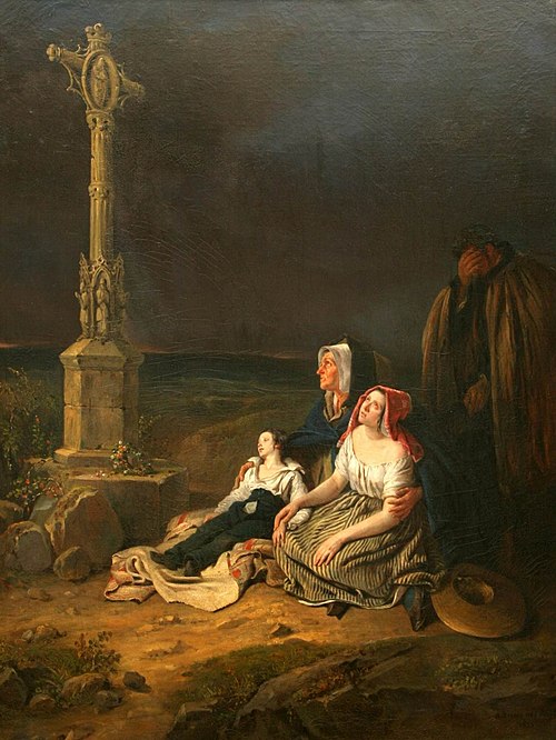 Un voeu ; une mère implorant la Vierge pour son fils malade, 1837, Aimée Brune-Pagès