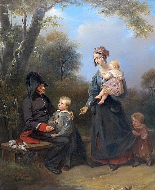 L'Aumône de l'invalide, 1834, Aimée Brune-Pagès