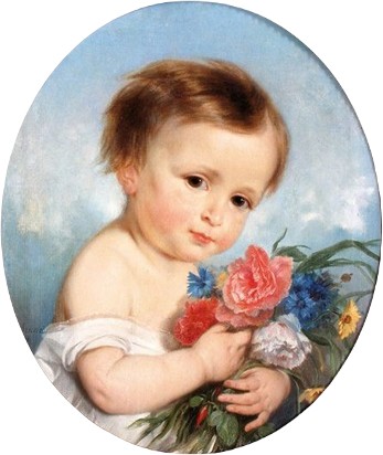 Fillette aux fleurs, 1851, Aimée Brune-Pagès