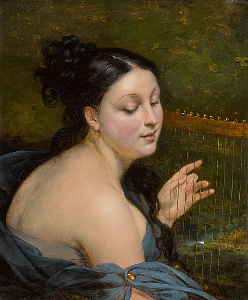 Jeune femme à la harpe, 1826, Aimée Brune-Pagès