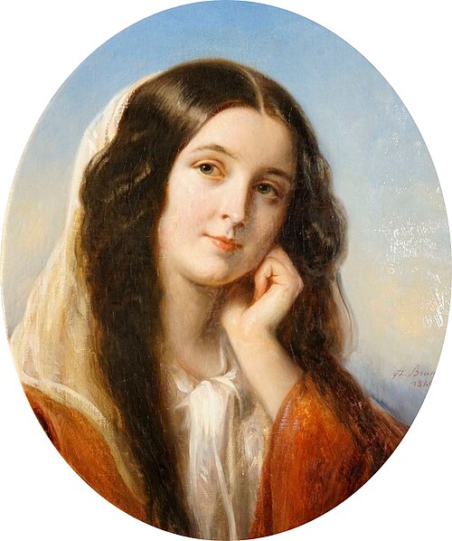 Jeune femme rêveuse, 1849, Aimée Brune-Pagès