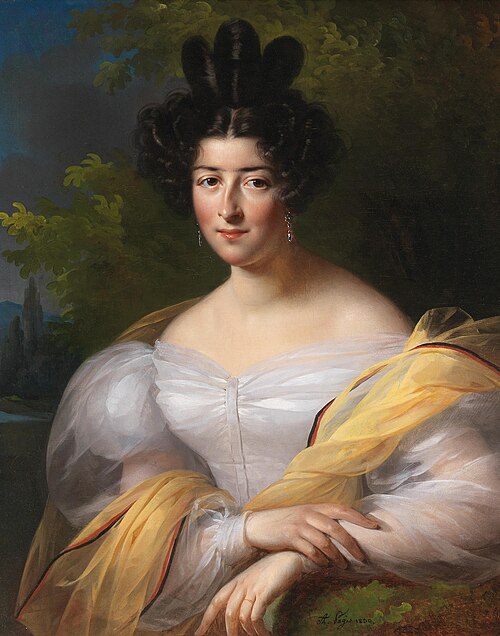 Une dame en robe blanche, 1830, Aimée Brune-Pagès