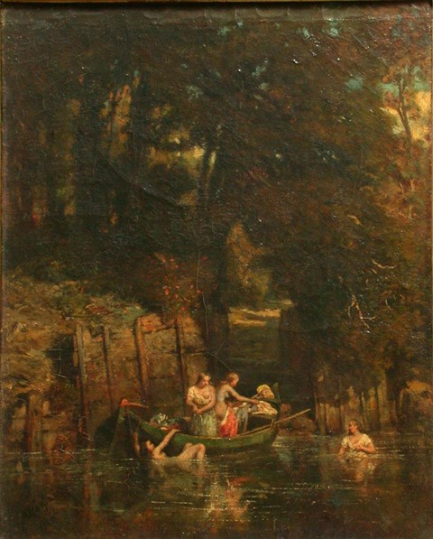 Les Baigneuses ; souvenir de Charenton, 1846, Alexandre-Victor Fontaine
