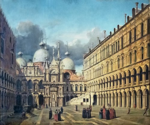 Intérieur du Palais des Doges à Venise, 1837, Jules-Romain Joyant