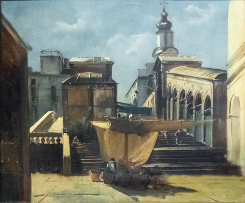 Les escaliers du pont du Rialto vus de San Giacomo, , Jules-Romain Joyant