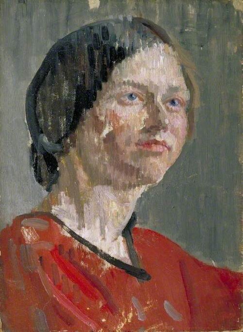 Head of a Woman, 'Grey and Red', 1912, Isaac Rosenberg