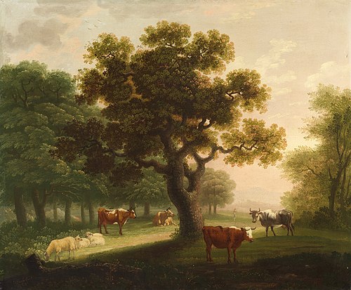 Landscape with Cattle, Sheep and Distant Figure, 1759, Herbert Pugh