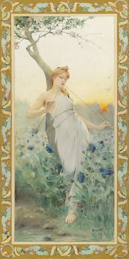 A Maiden Among The Flowers, , Jean Alfred Marioton