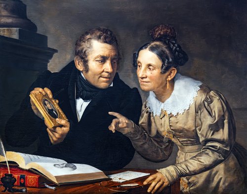 Portrait des parents de l'artiste, 1832, Placido Fabris