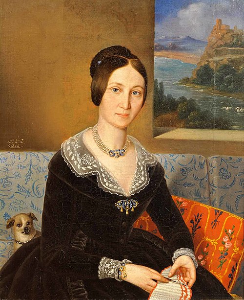 O doamnă lucrând, 1850, Niccolò Livaditti