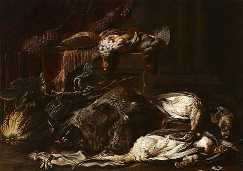 Still Life of Dead Game, 1684, Jaques van de Kerckhove
