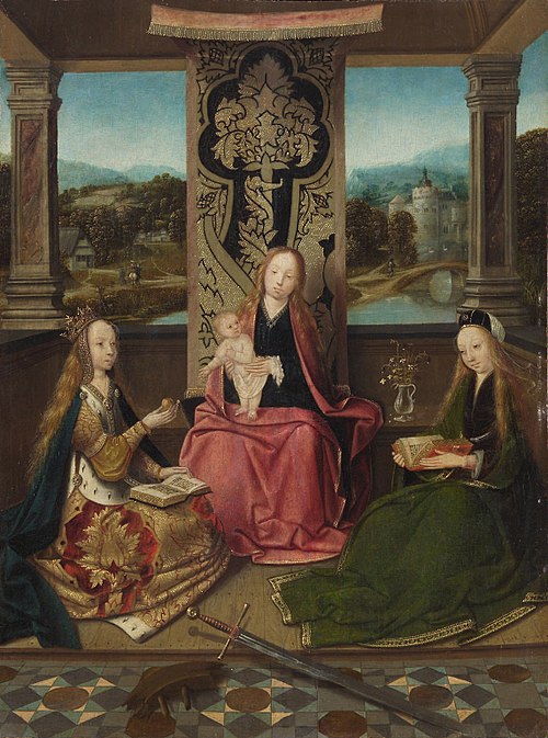 Madonna and Child with Saints Catherine and Barbara, 1510, Master of Hoogstraeten