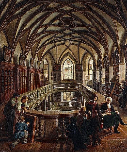Die Stadtbibliothek in der Wasserkirche, 1861, Aurèle Robert