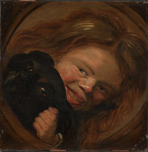 Laughing boy with a dog, 1675, Frans Hals
