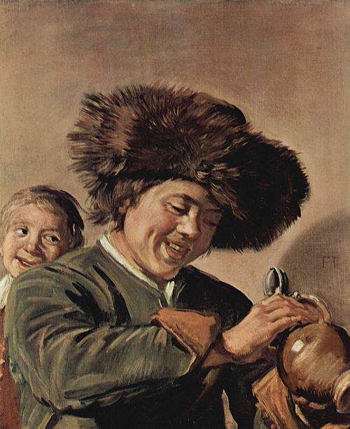 Two laughing boys with mug of beer, 1626, Frans Hals
