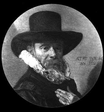 Round portrait of a man, possibly Saeckma, 1628, Frans Hals