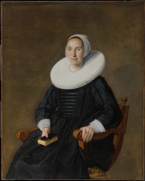 Portrait of a seated woman with a book, 1648, Frans Hals